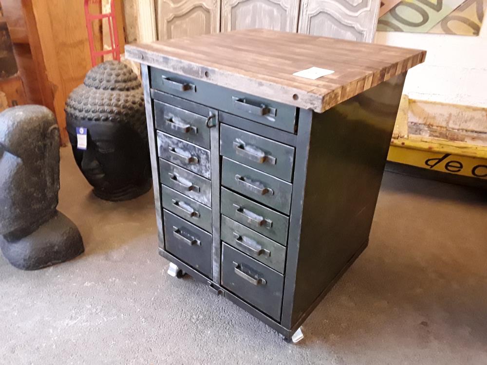 MEUBLE METAL DECO LOFT GARAGE 11 TIROIRS 