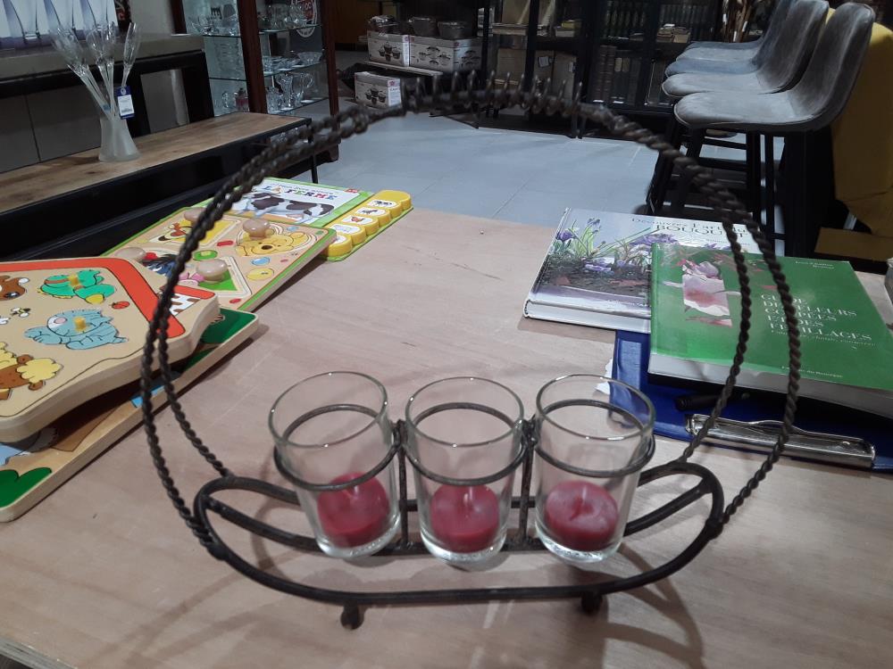 CENTRE DE TABLE FER FORGE 