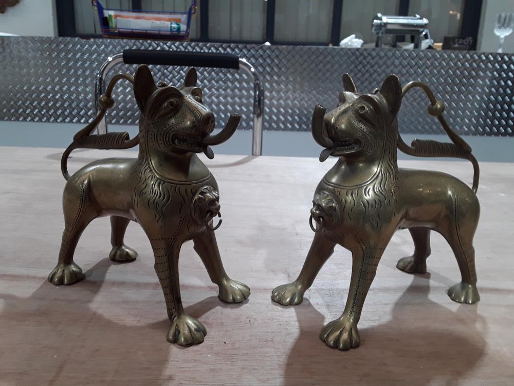 AIGUIERE EN BRONZE LA PAIRE ÉPOQUE VICTORIENNE AQUAMANILE 