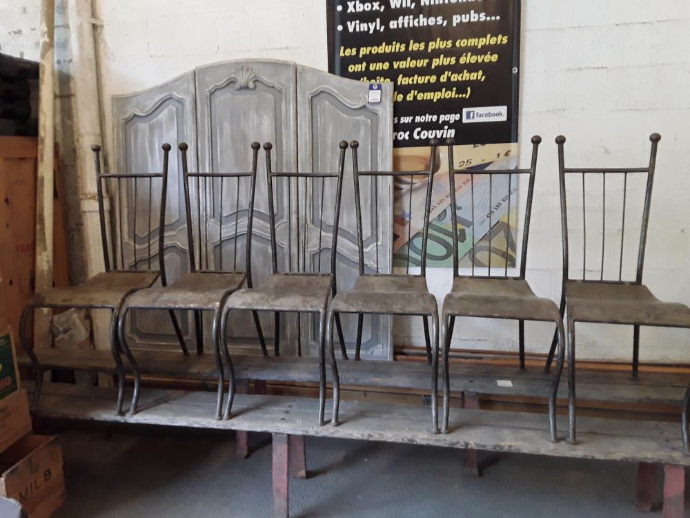 6 CHAISES METAL DECO LOFT GARAGE 