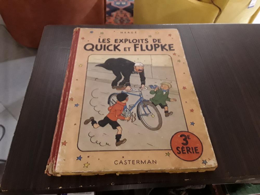 BD QUICK ET FLUPKE SÉRIE 3 4ÈME PLAT B3 DOS TOILE ROUGE 1 JANVIER 1950 
