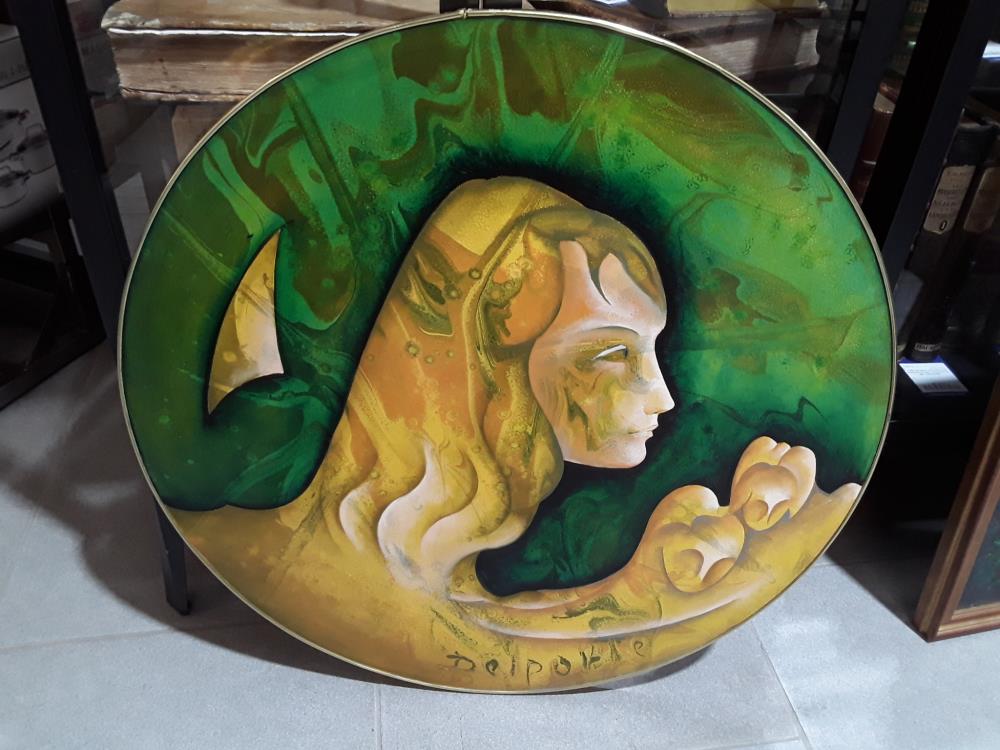 PEINTURE EN MEDAILLON SIGNÉ DELPORTE