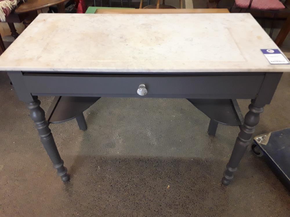 COIFFEUSE GRISE AVEC MARBRE BLANC 