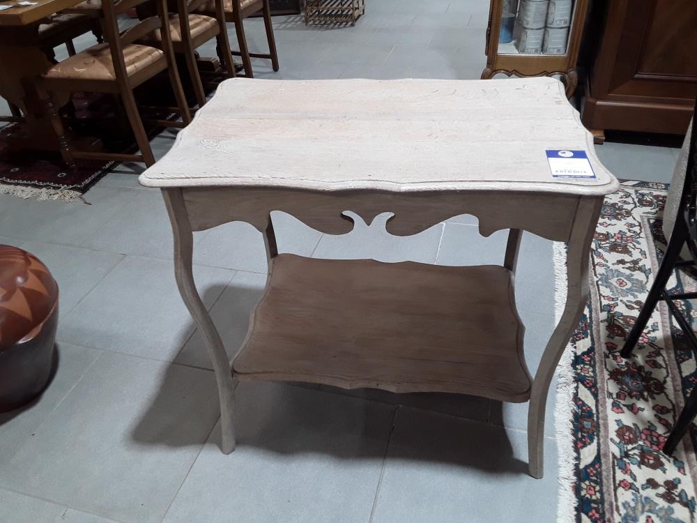 TABLE GUERIDON BLANCHIE EN CHÊNE 