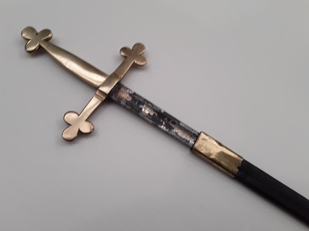 ÉPÉE AUX TRÈFLES DE CÉRÉMONIE FRANC MAÇONNIQUE MONTÉE D'UNE L'AME OFFICIER PREMIER EMPIRE 