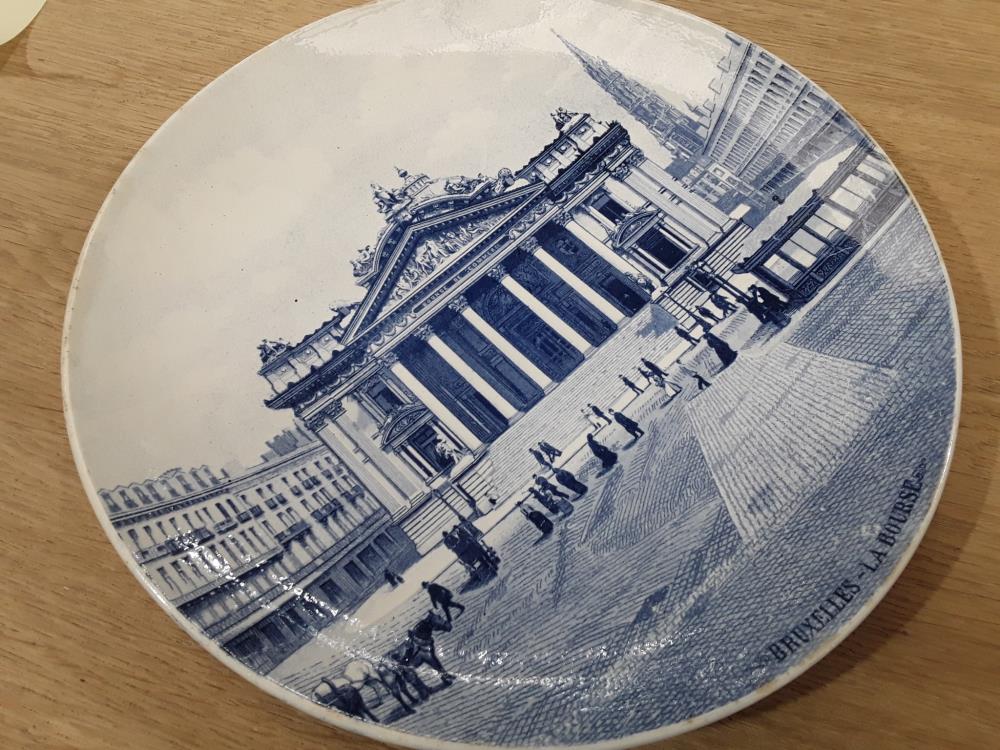 ASSIETTE VUE SUR LA BOURSE DE BRUXELLES FIN 19EME 