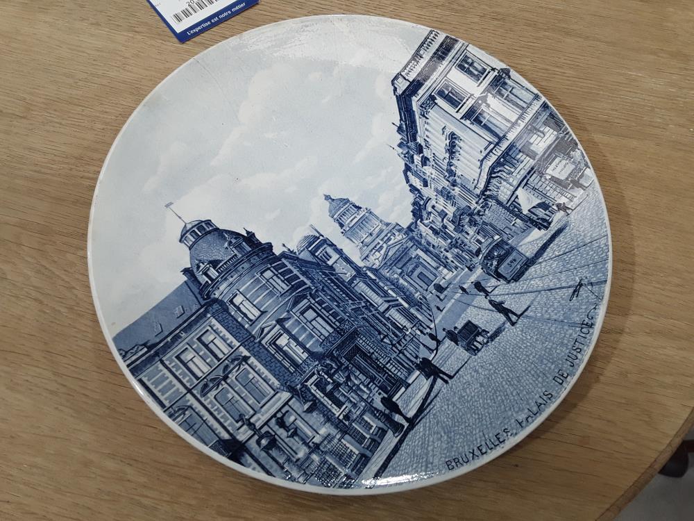 ASSIETTE VUE SUR LE PALAIS DE JUSTICE DE BRUXELLES FIN 19EME 