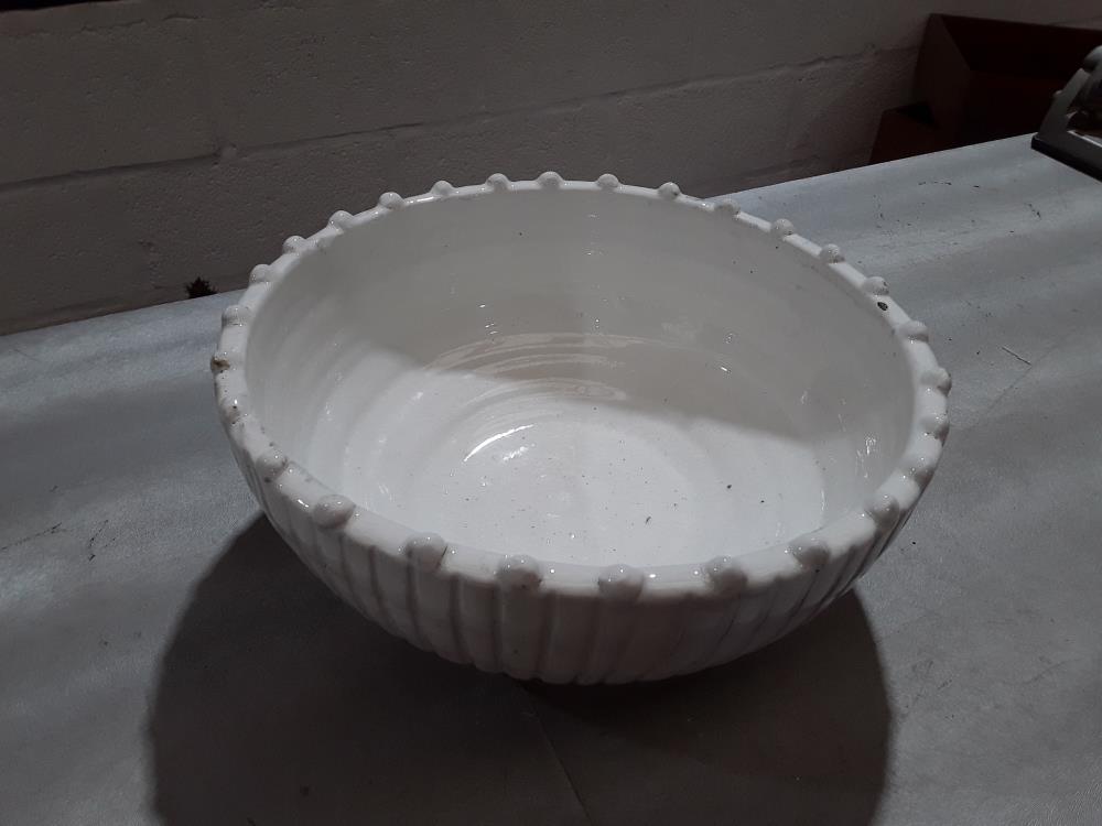 CENTRE DE TABLE DECO EN GRES BLANC 