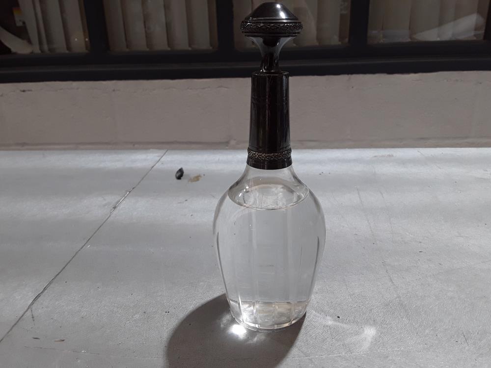 CARAFE CRISTAL ET ARGENT TETE DE MINERVE 19ÈME 