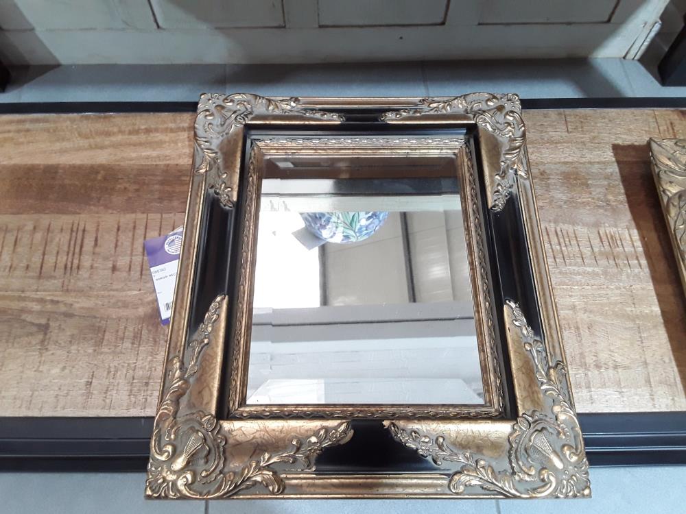 MIROIR RECTANGULAIRE NOIR ET OR 