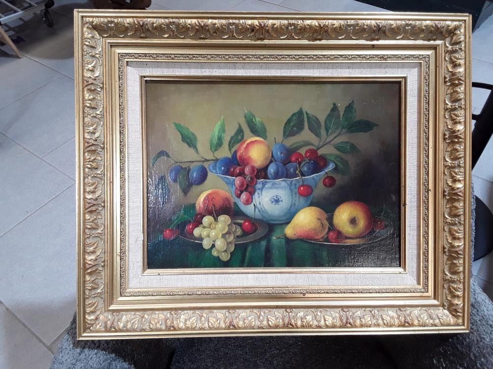 PEINTURE À L'HUILE ENCADREMENT DORÉ EPIELLA E