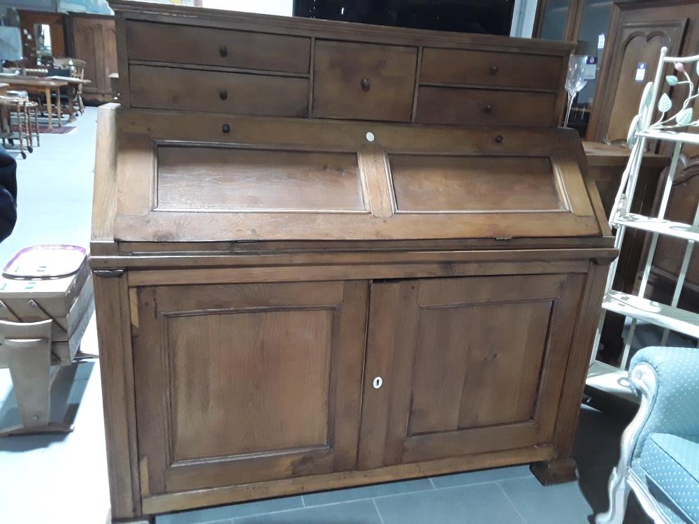 SECRÉTAIRE À DOS D'ÂNE EN CHENE 19EME