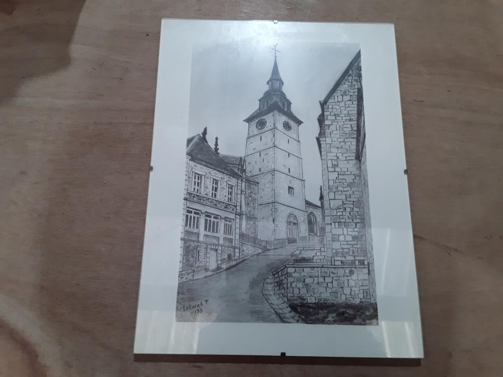 DESSIN AU CRAYON VILLE DE COUVIN 