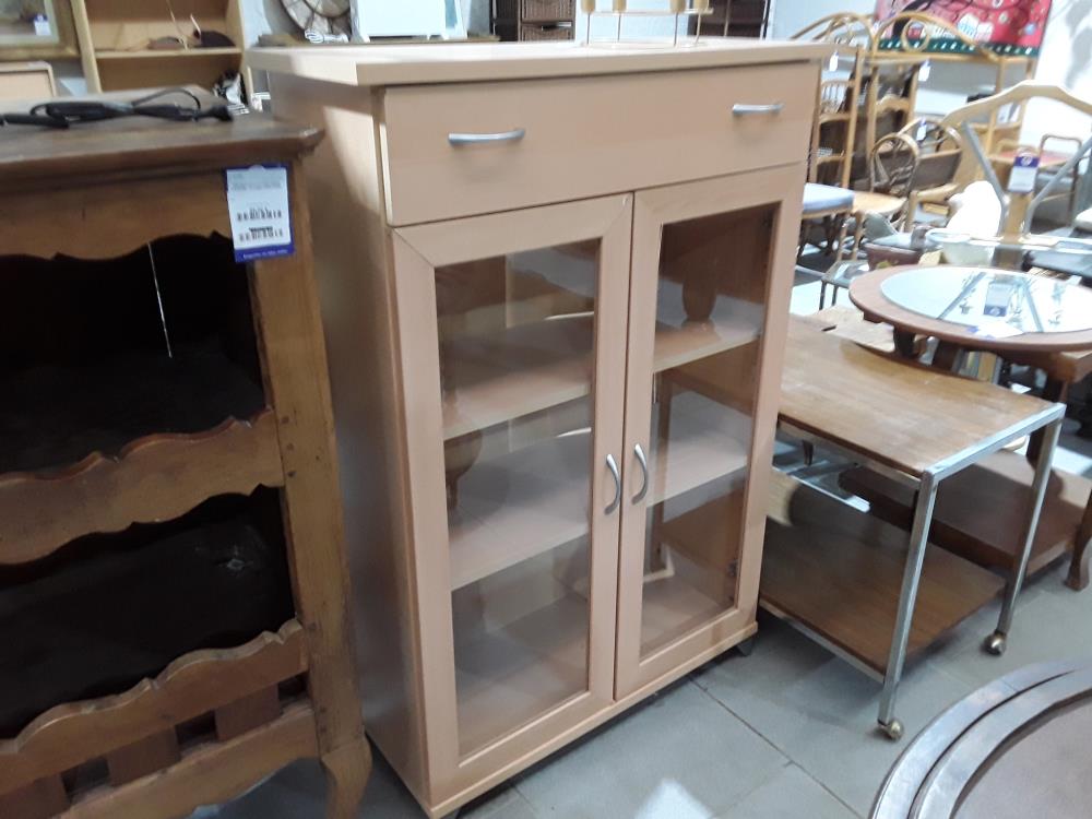 MEUBLE MODERNE VITRINE FINITION CHENE 