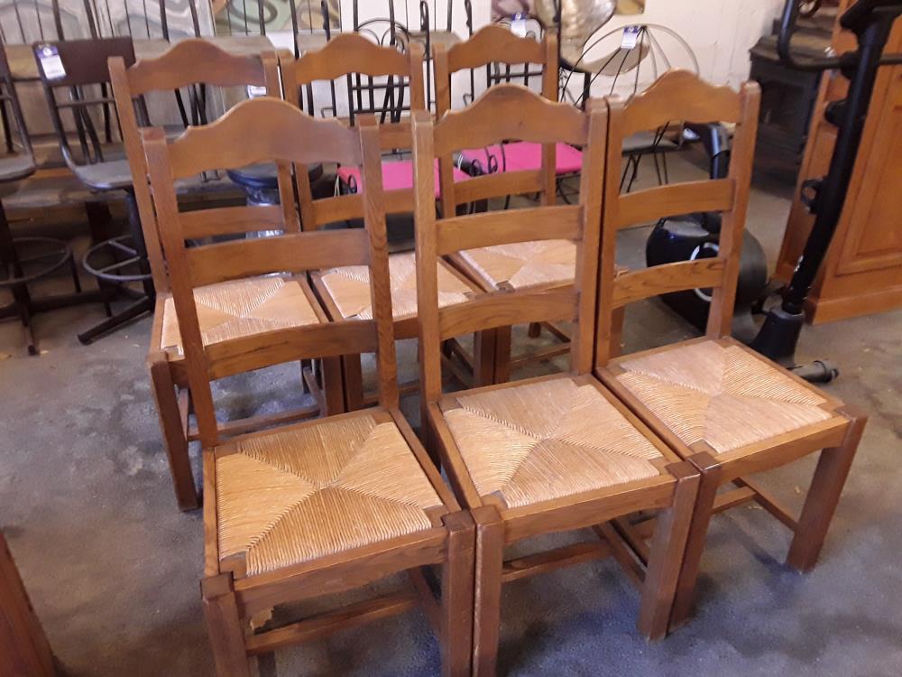 SERIE DE 6 CHAISES EN CHENE 