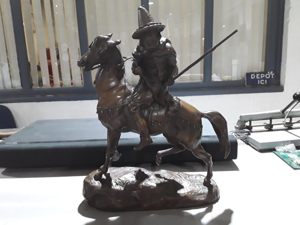 BRONZE CAVALIER ORIENTALISTE FIN 19EME CHARLES VALTON 