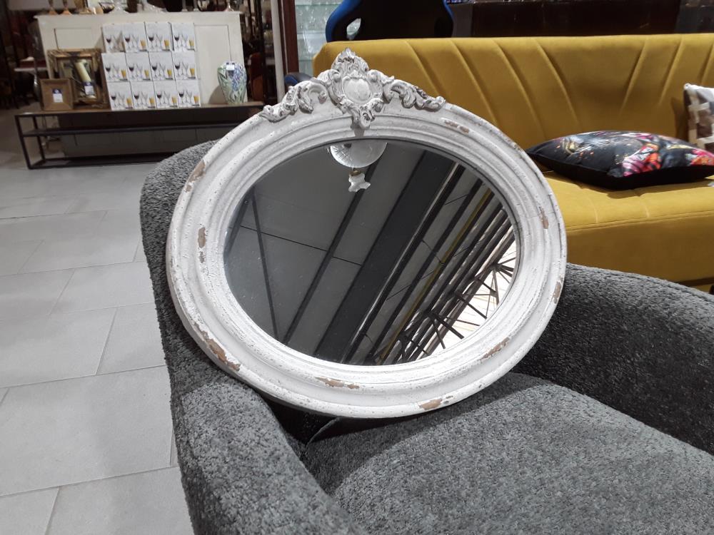 MIROIR OVAL BLANC 