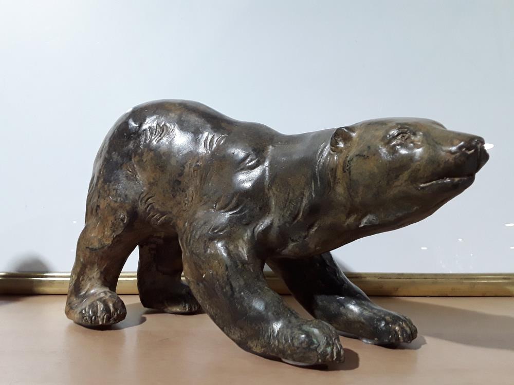 OURS EN BRONZE 20EME SIGNÉ PIERRE CHENET CUBISME 