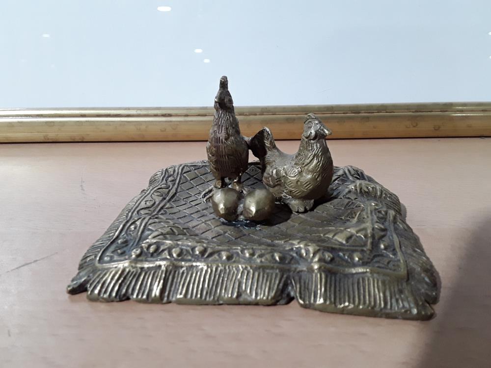 BRONZE POULE ET COQ FIN 19EME 