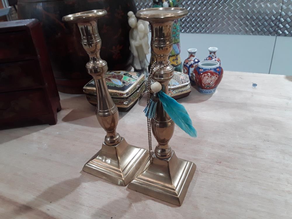 PAIRE DE BOUGEOIRS EN CUIVRE 19EME 