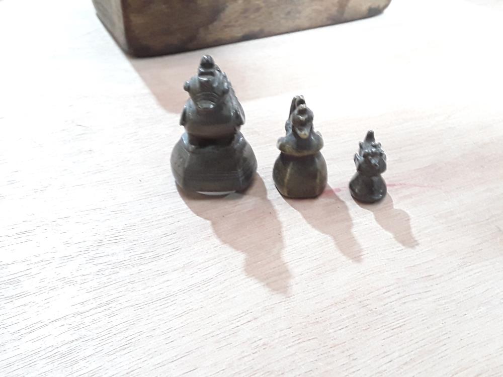 SERIE DE 3 POIDS BALANCE À OPIUM VIETNAM 