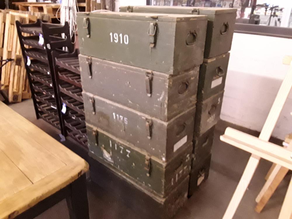 CAISSE DE MORTIER ALLEMAND TRANSPORT EN BOIS RÉUTILISATION ARMEE BELGE 