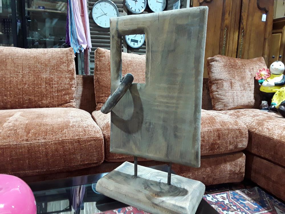 SCULPTURE EN BOIS SUR SOCLE DECO 