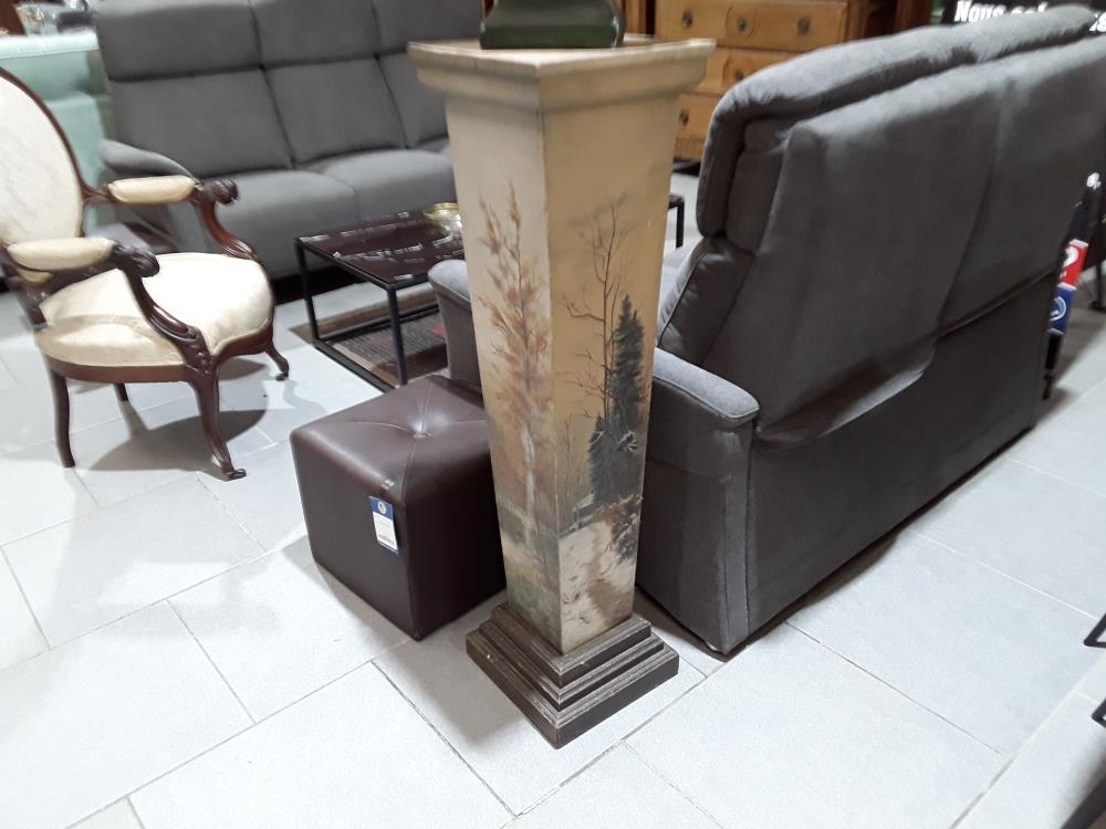 COLONE SOCLE 1900 LES 4 SAISONS PEINTURE À L'HUILE 