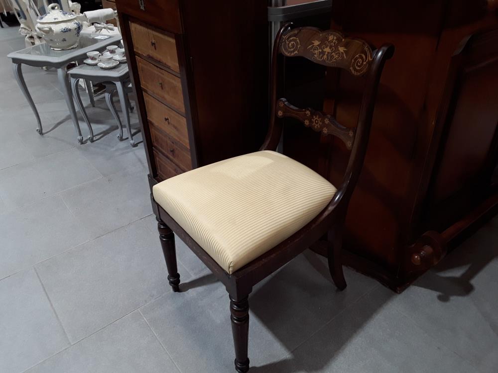 FAUTEUIL MARQUETERIE CHARLES X 