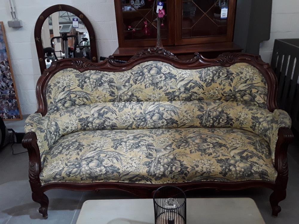 BANQUETTE EN ACAJOU NAPOLÉON III  