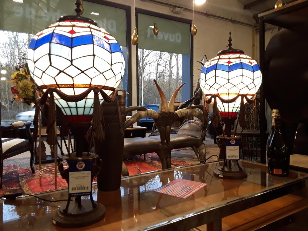 TIFFANY MONGOLFIERE BLEU DECO VINTAGE 