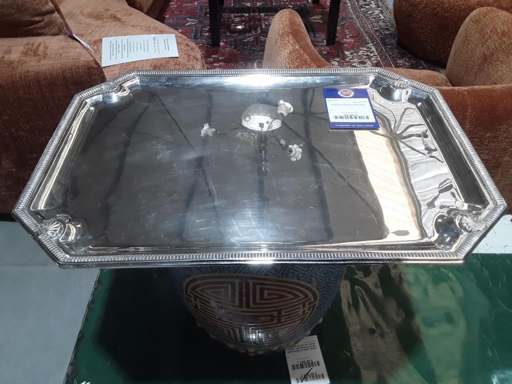 PLATEAU MÉTAL ARGENTÉ 