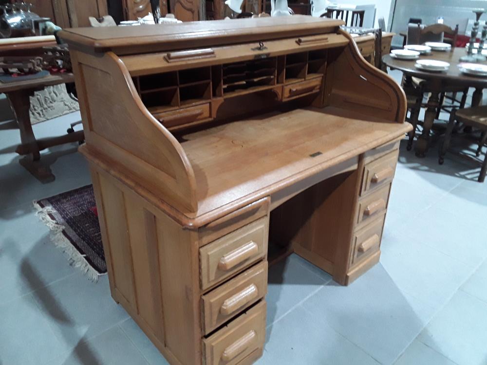 BUREAU AMÉRICAIN EN CHENE CLAIRE 2 CAISSONS 