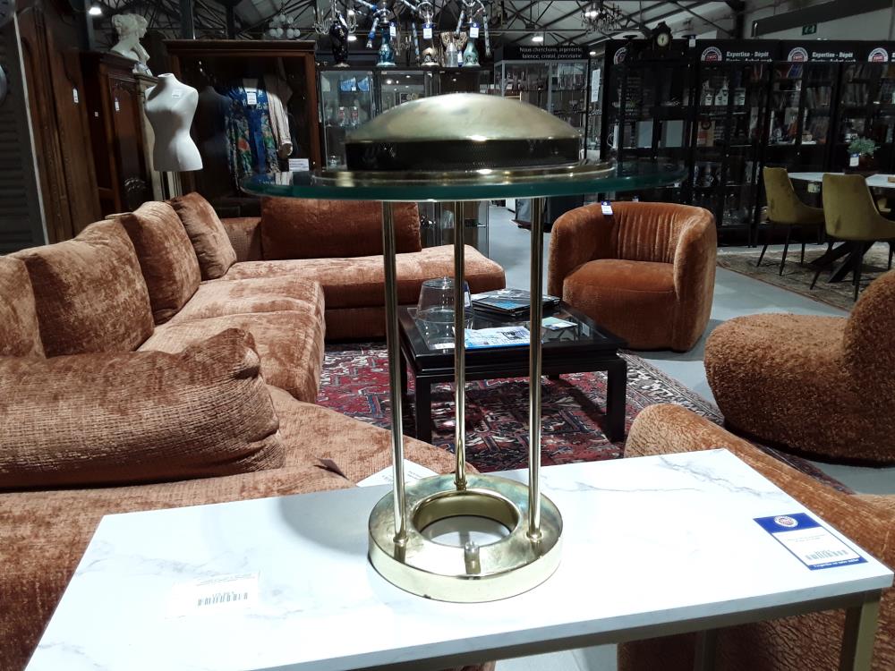 LAMPE DE TABLE SATURNE DORÉE ROBERT SONNEMAN DESIGN POUR GOERGE KOVACS