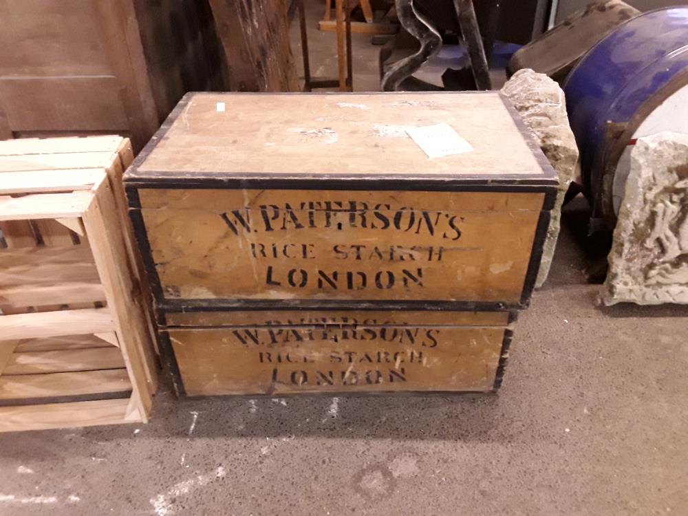 CAISSE EN BOIS W PATERSONS PUBLICITAIRE