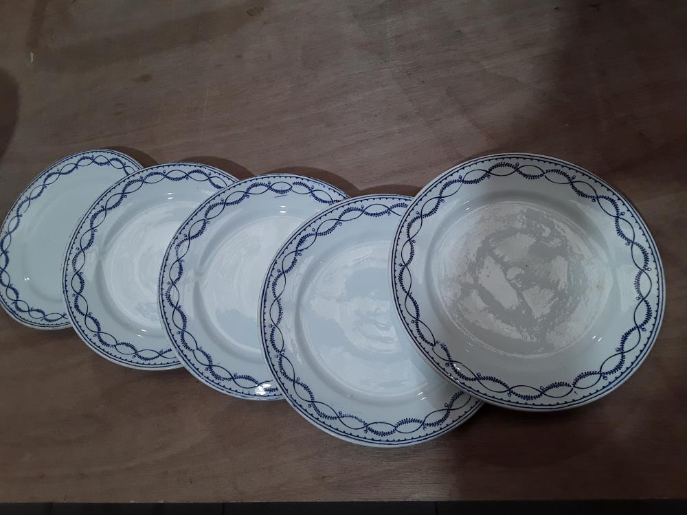 SERIE DE 5 ASSIETTES MOTIF CHENILLE 