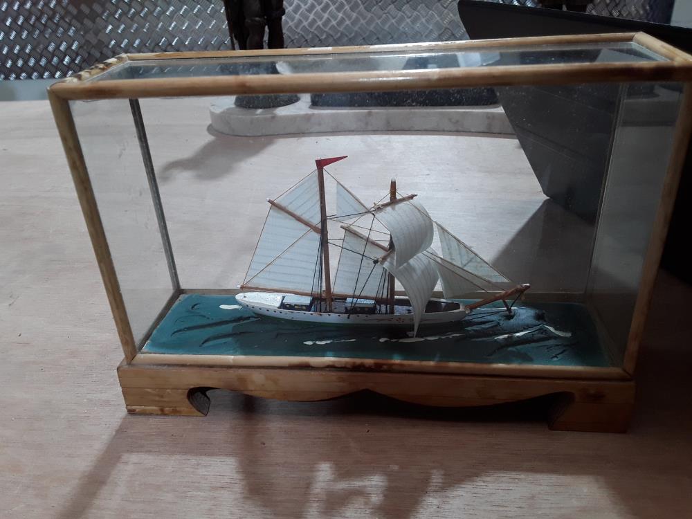 MAQUETTE BATEAU VOILIER DECO DEBUT 20EME 