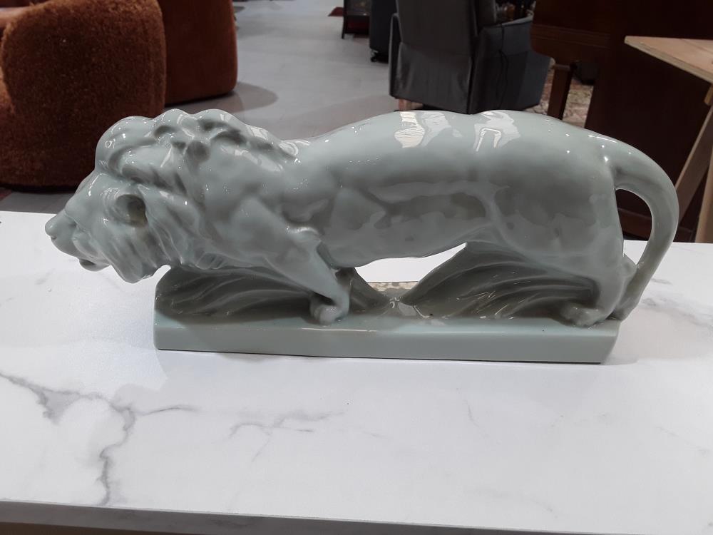 LION CERAMIQUE ÉMAILLÉE ANNEE 30