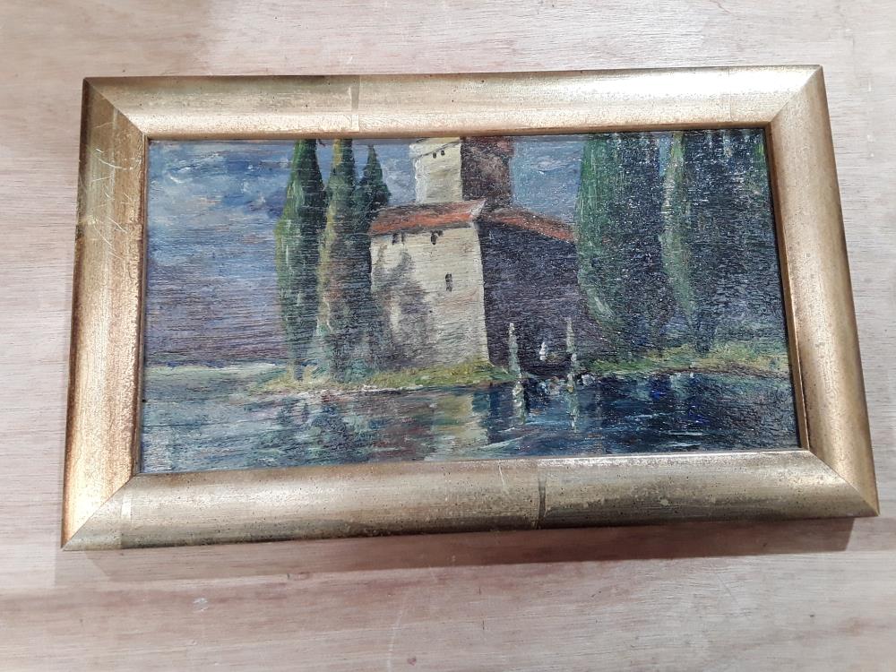 TABLEAU PEINTURE À L'HUILE MINIATURE 