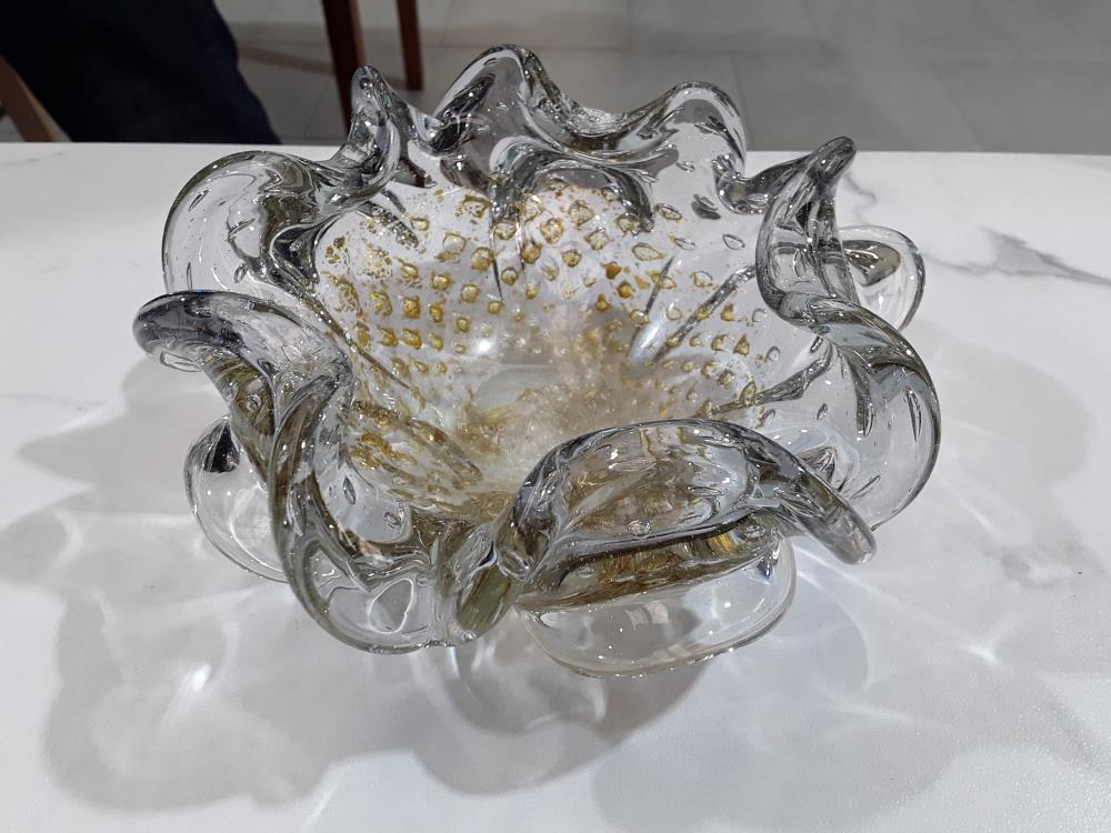 CENDRIER VERRE SOUFFLÉ DE MURANO 