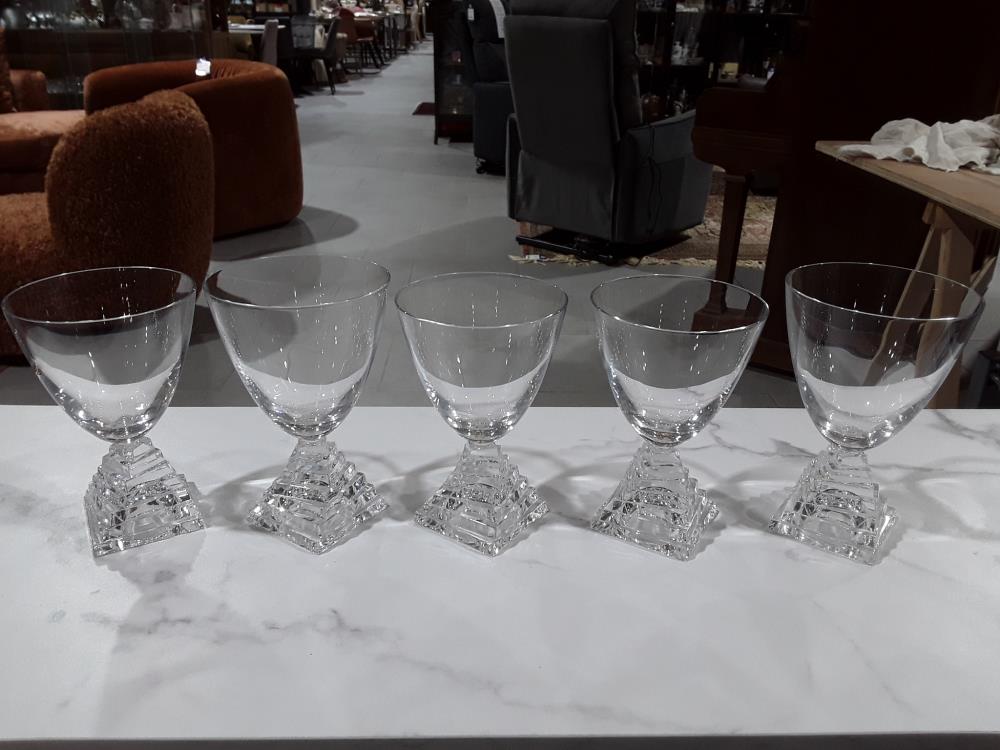 SERIE DE 5 VERRES CRISTAL 