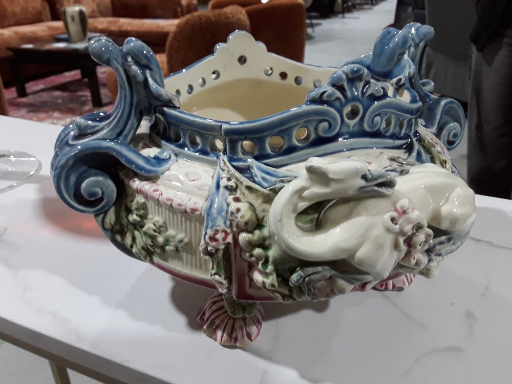 JARDINIÈRE CHOISY LE ROI FAIENCE VICTORIENNE 