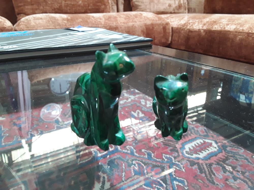 CHAT EN MALACHITE DECO 