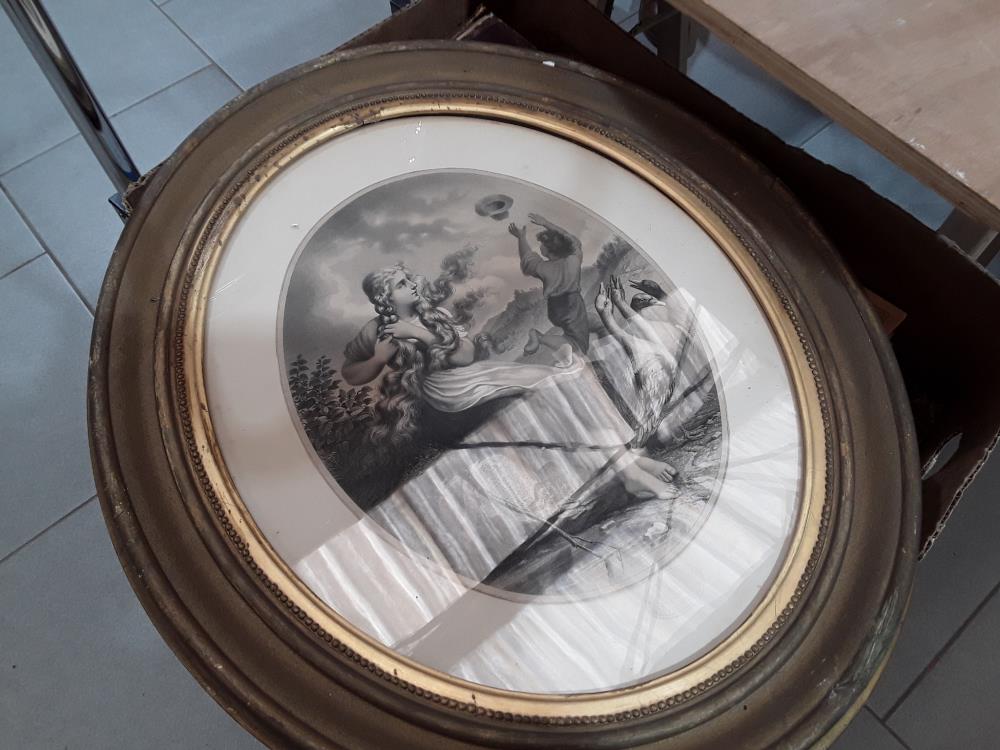 CADRE LITHOGRAPHIE DORE OVALE