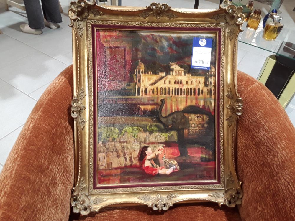 CADRE COMPOSITIO COLLAGE INDIEN DE VOYAGE 