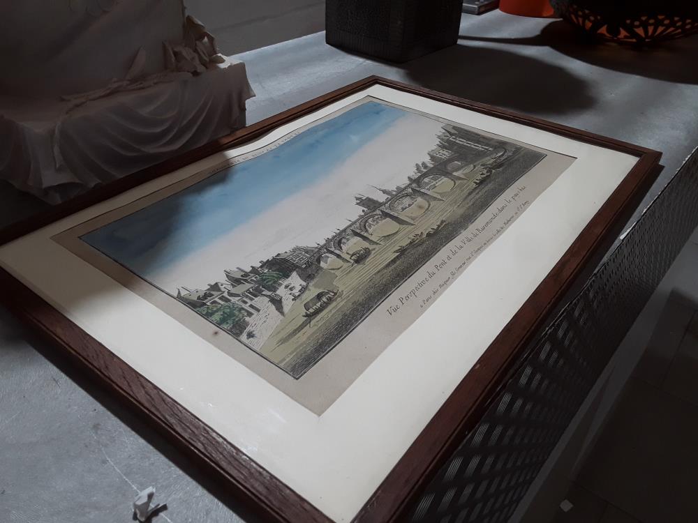LITHOGRAPHIE VUE SUR LA VILLE DE RUREMONDE PAYS-BAS 