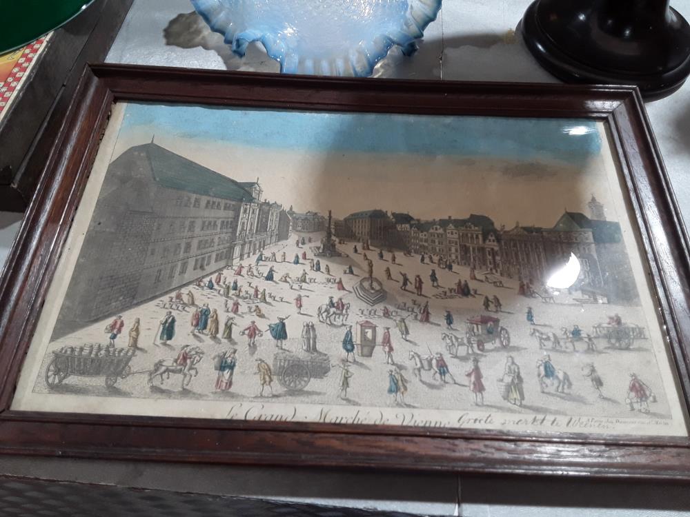 LITHOGRAPHIE MARCHÉ DE VIENNE 