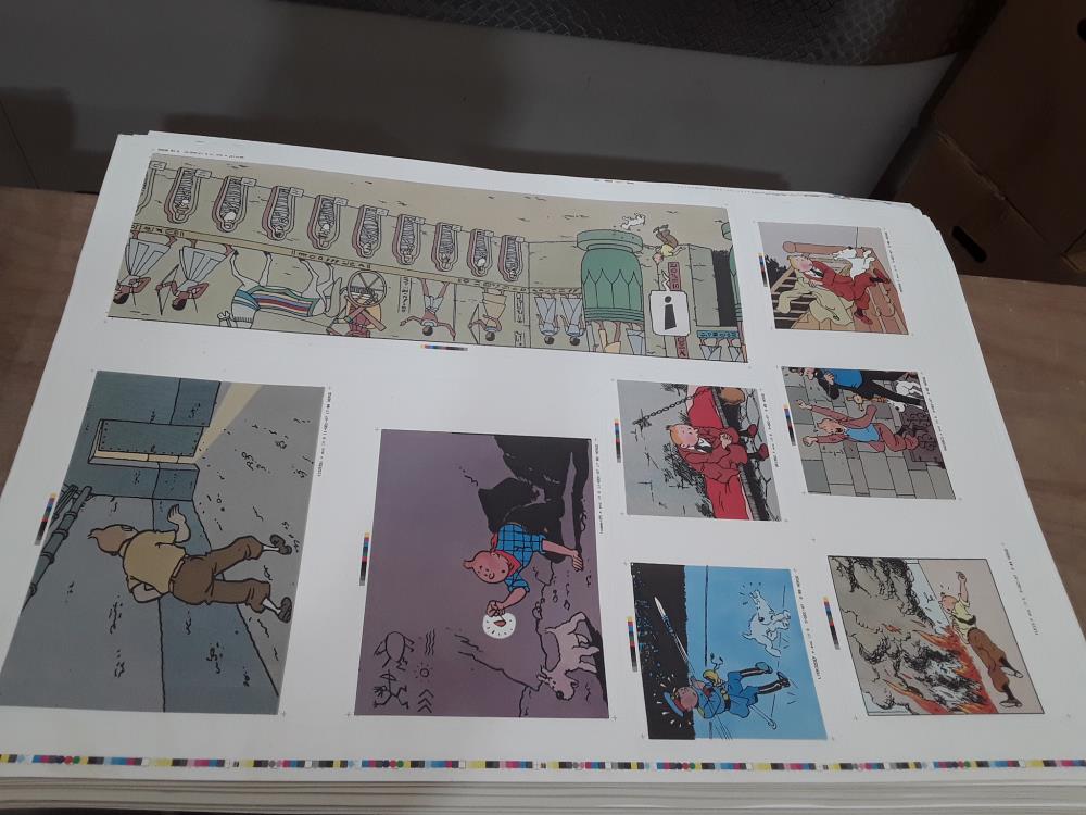 PLANCHE IMPRESSION TINTIN 1997 HERGE 106CM/75CM 
