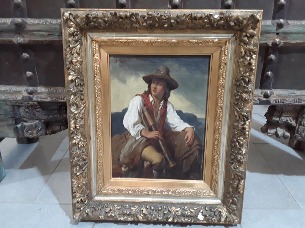 PEINTURE A L'HUILE ÉTUDE ITALIENNE FRANZ THELEN 1826-1877 