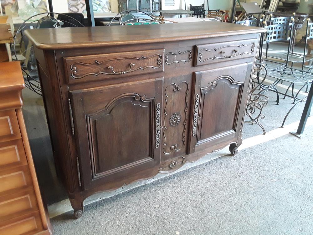 DESSERTE EN CHENE 2 PORTES ET 2 TIROIRS 